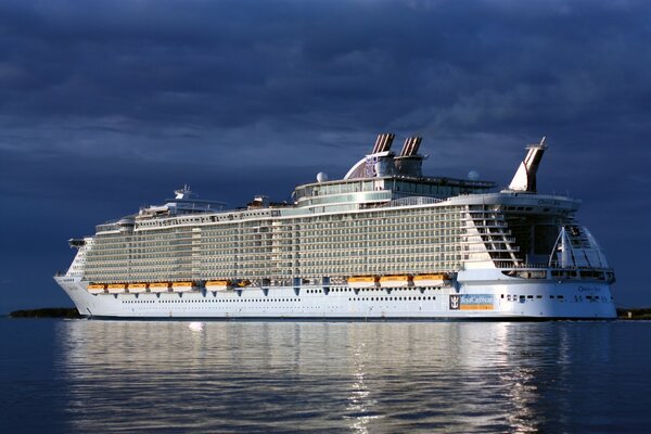 Huge cruise ship at sea