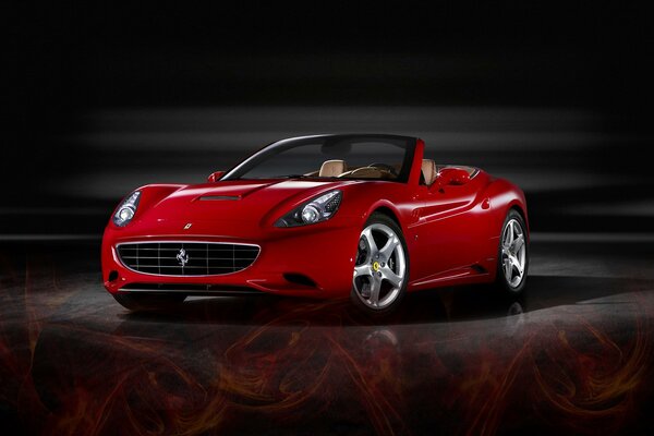 Voiture rouge Ferrari sur fond sombre