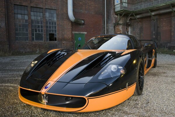 Black and Orange Maserati Sports Car