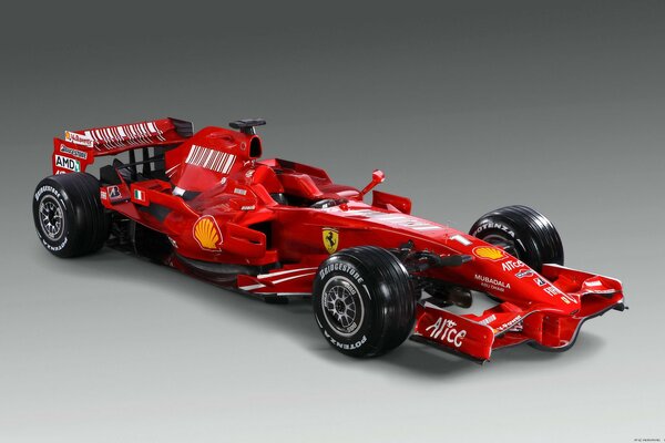 Voiture de course rouge de formule 1