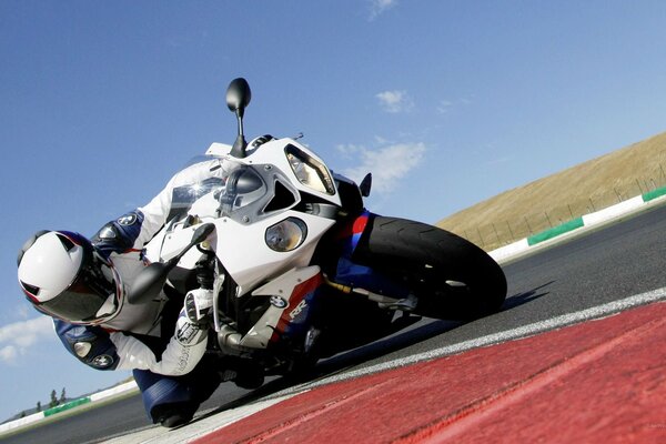 BMW s 1000 rr motorcycle on the turn