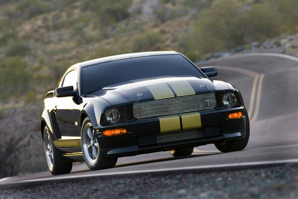 Ford Mustang Shelby en la carretera