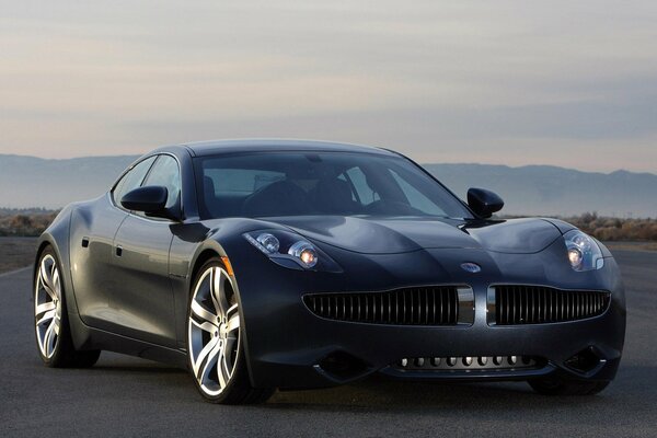 Black fisker karma on the road