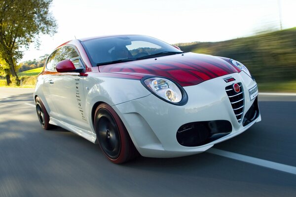 Alfa romeo car on the road