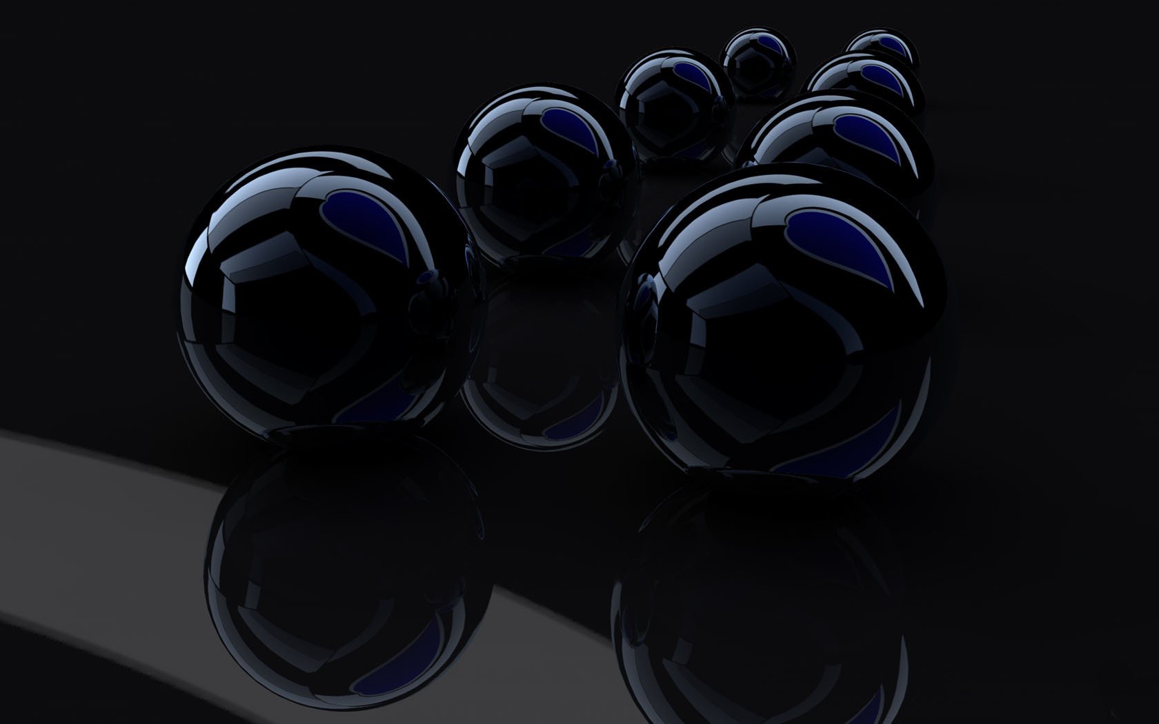 3d balls black background