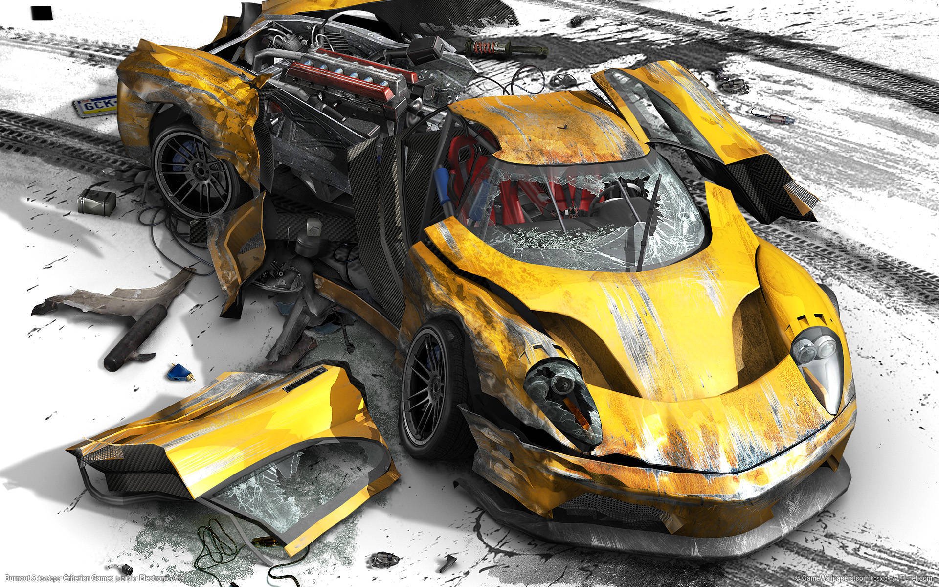 accidente desastre roto amarillo burnout paradise