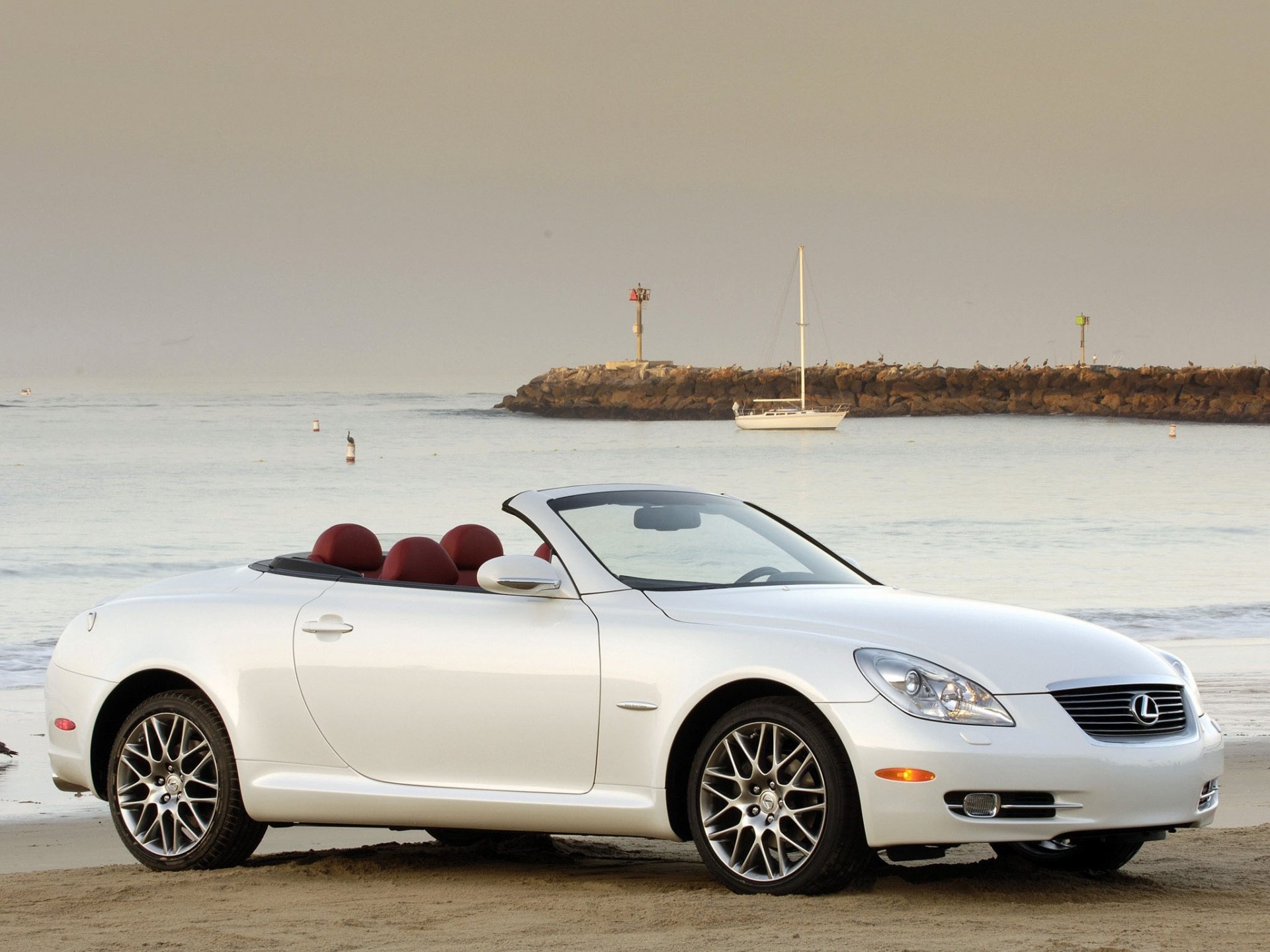 convertible white yacht