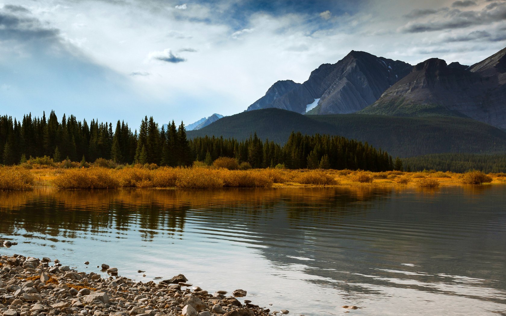 the sky canada forest alberta blue mountains autumn trees lake