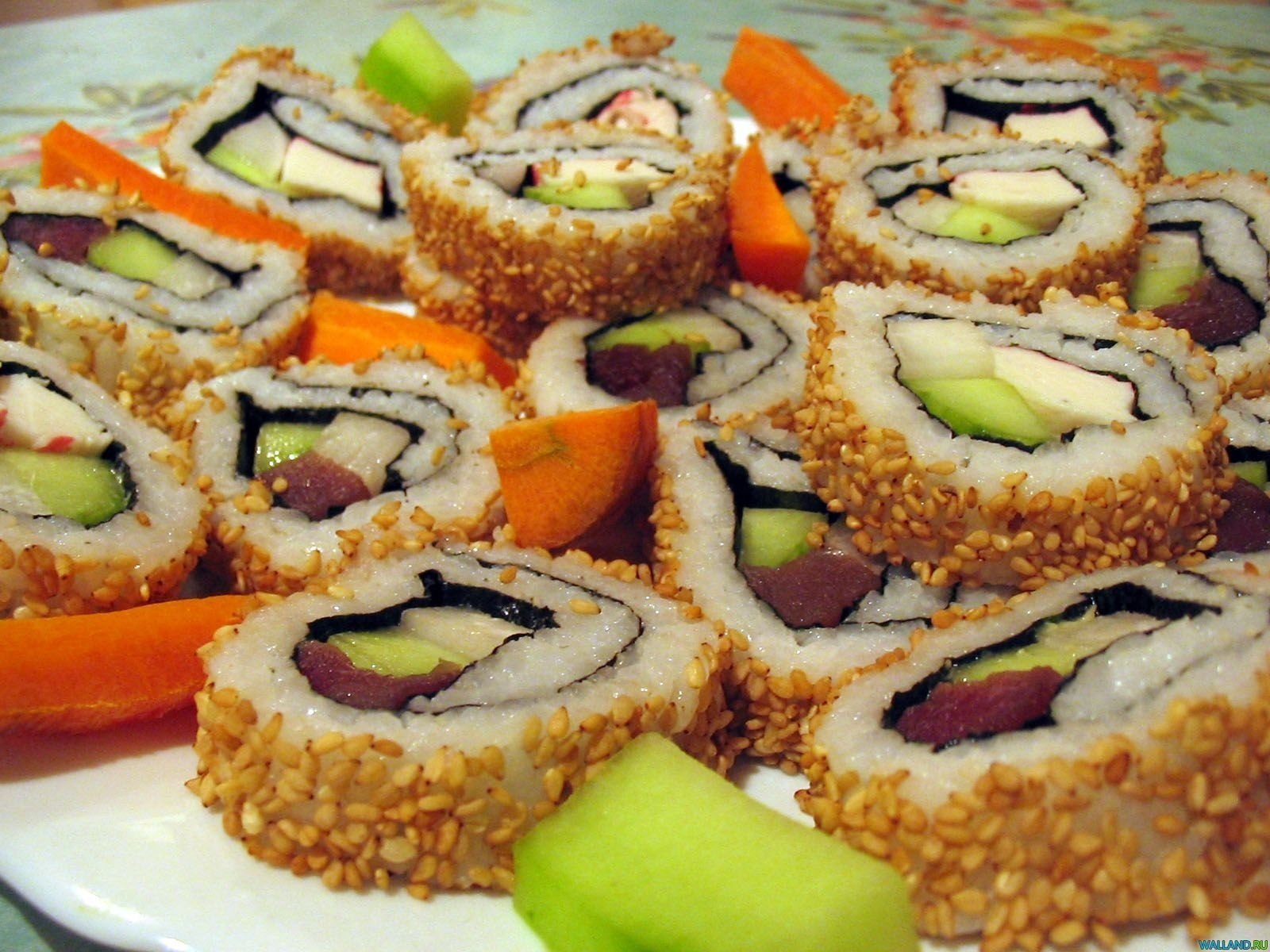 food rolls seafood sushi