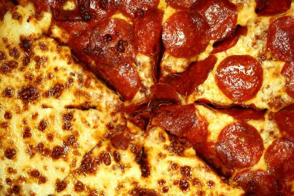 Delicious mouth-watering pizza with cheese