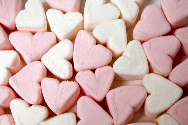 Sweet hearts. Romantic marshmallows