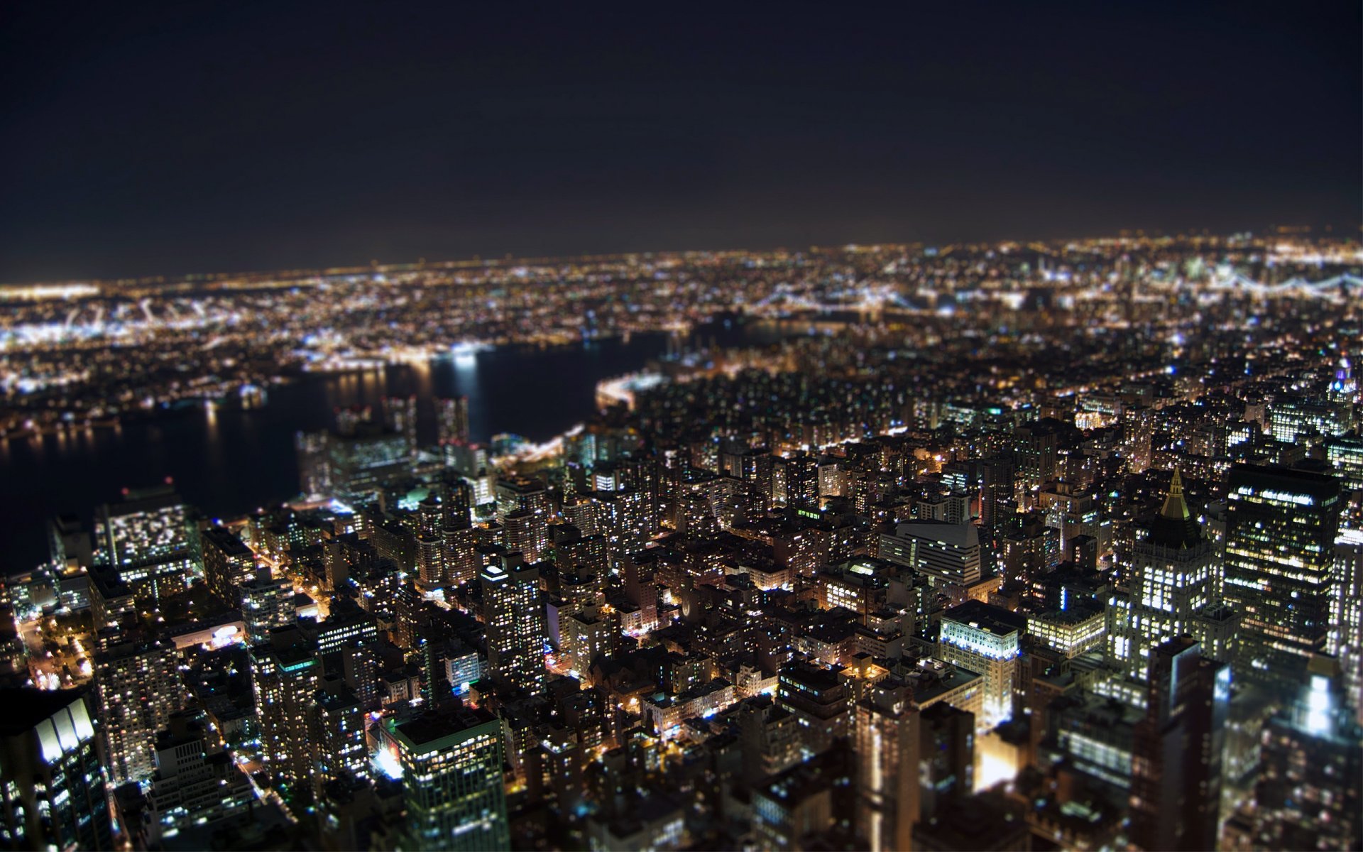 lumières new york nuit tilt-shift effet