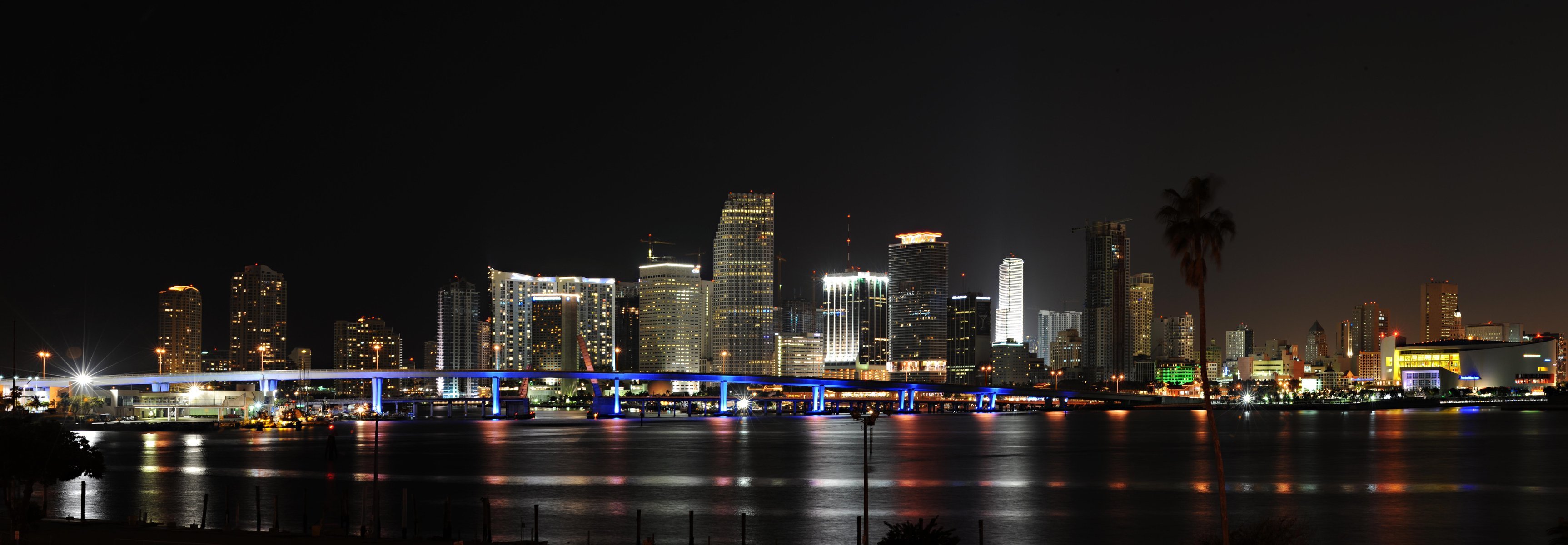 stati uniti miami panorama notte città