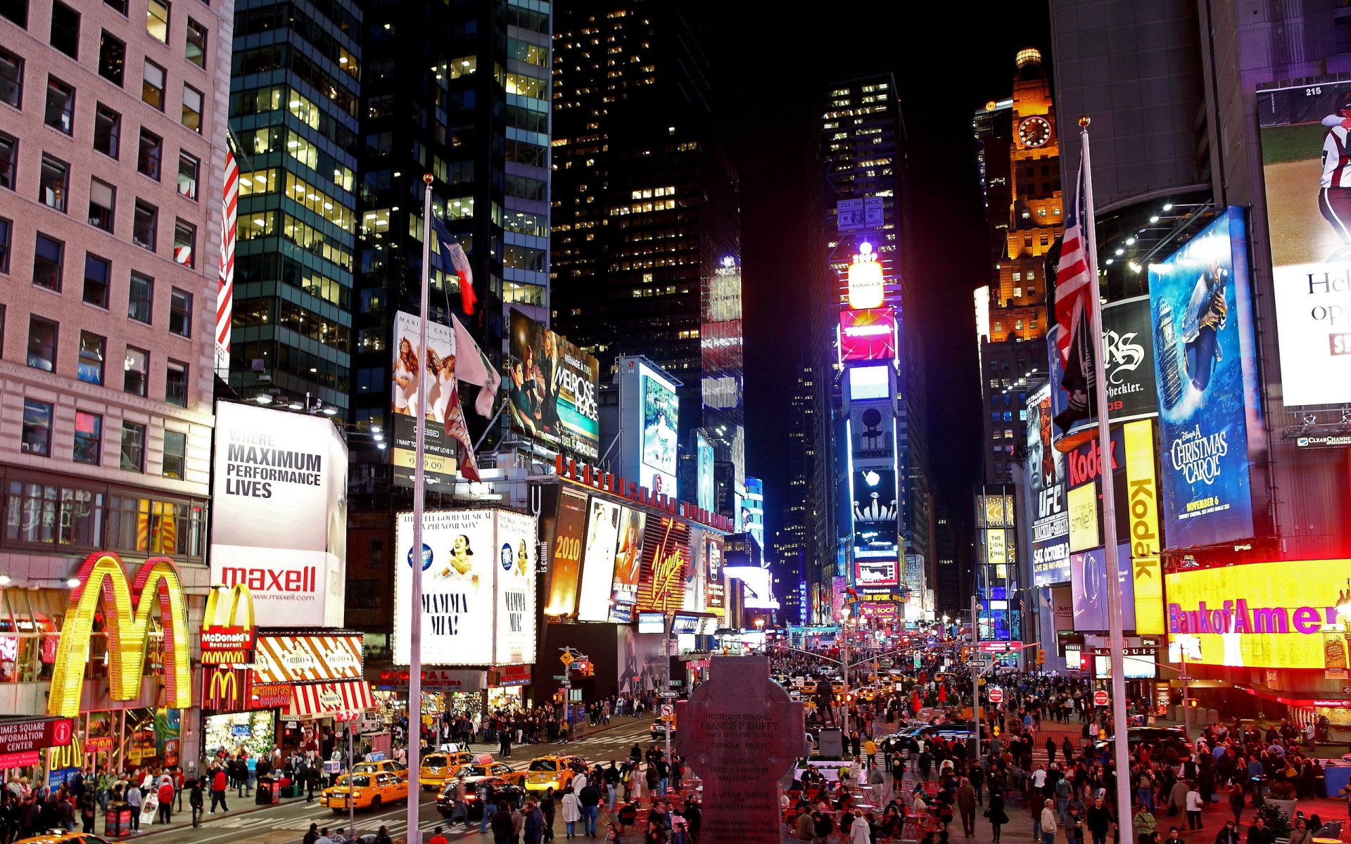 times square di notte new york notte