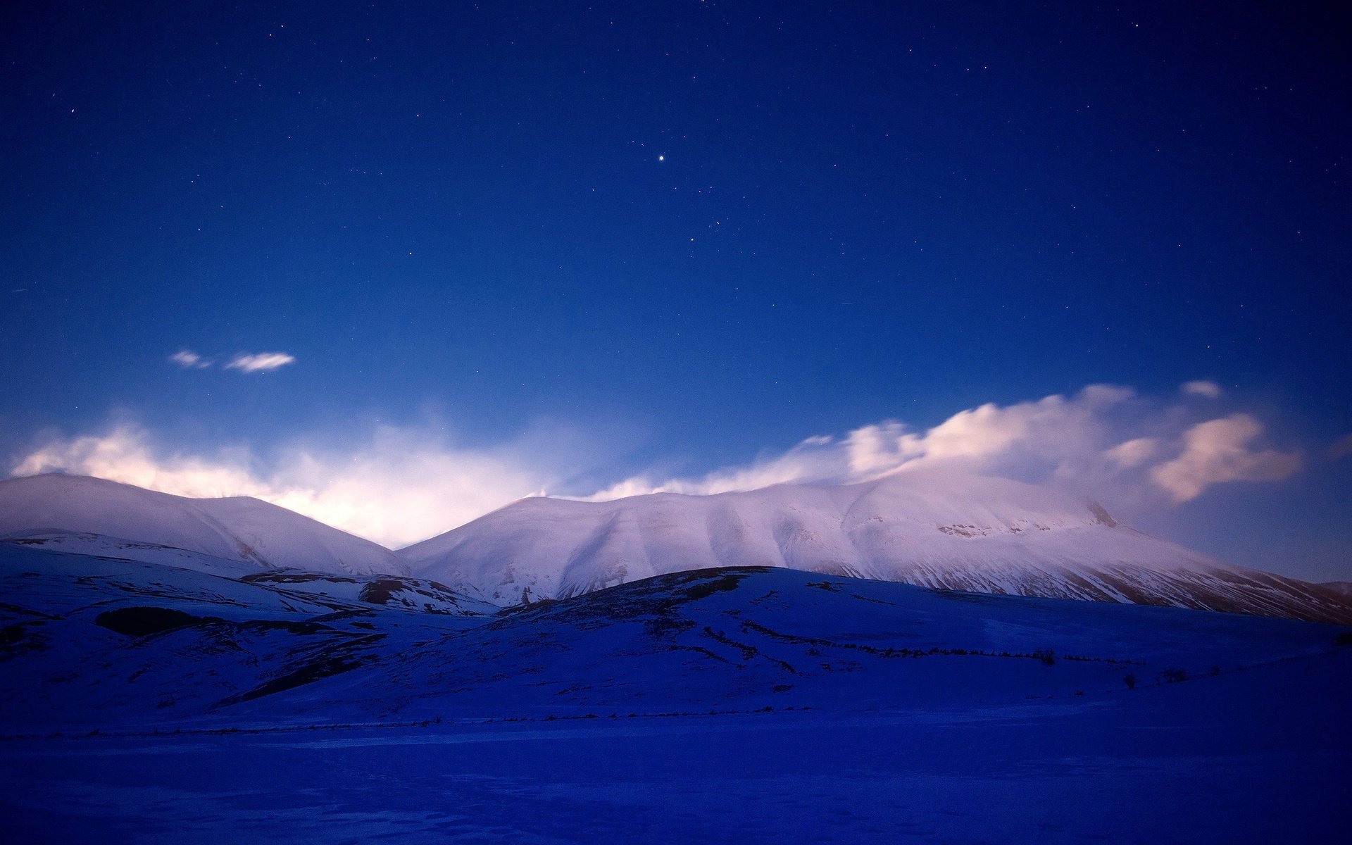 the sky mountains snow starry sky star