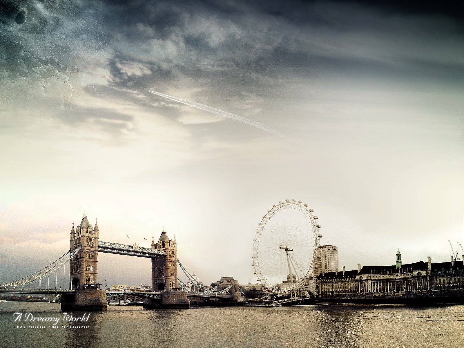 verträumte welt london wolken brücke