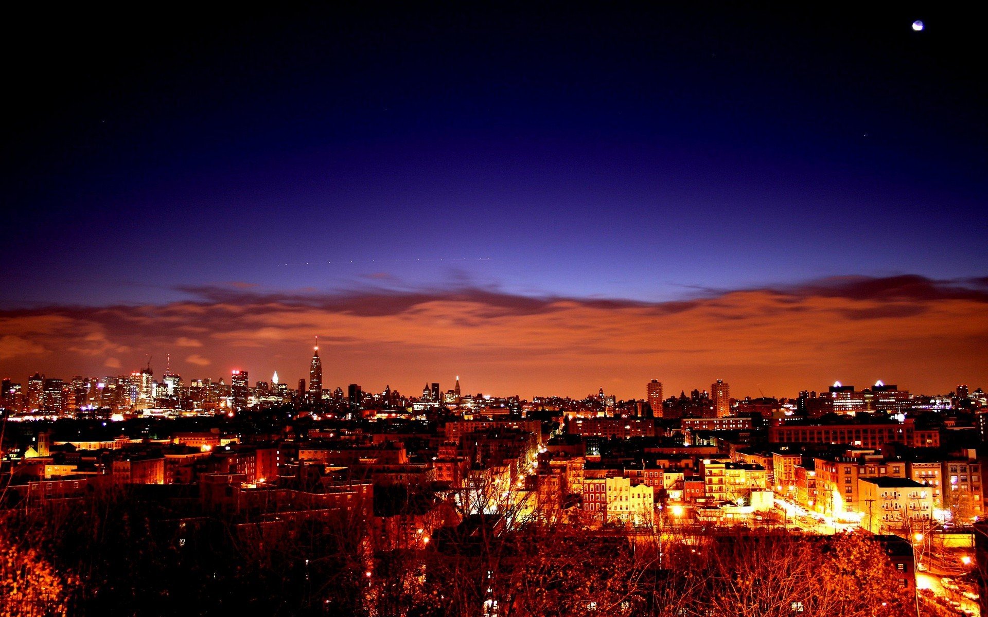 puesta de sol ciudad cielo infernal cielo