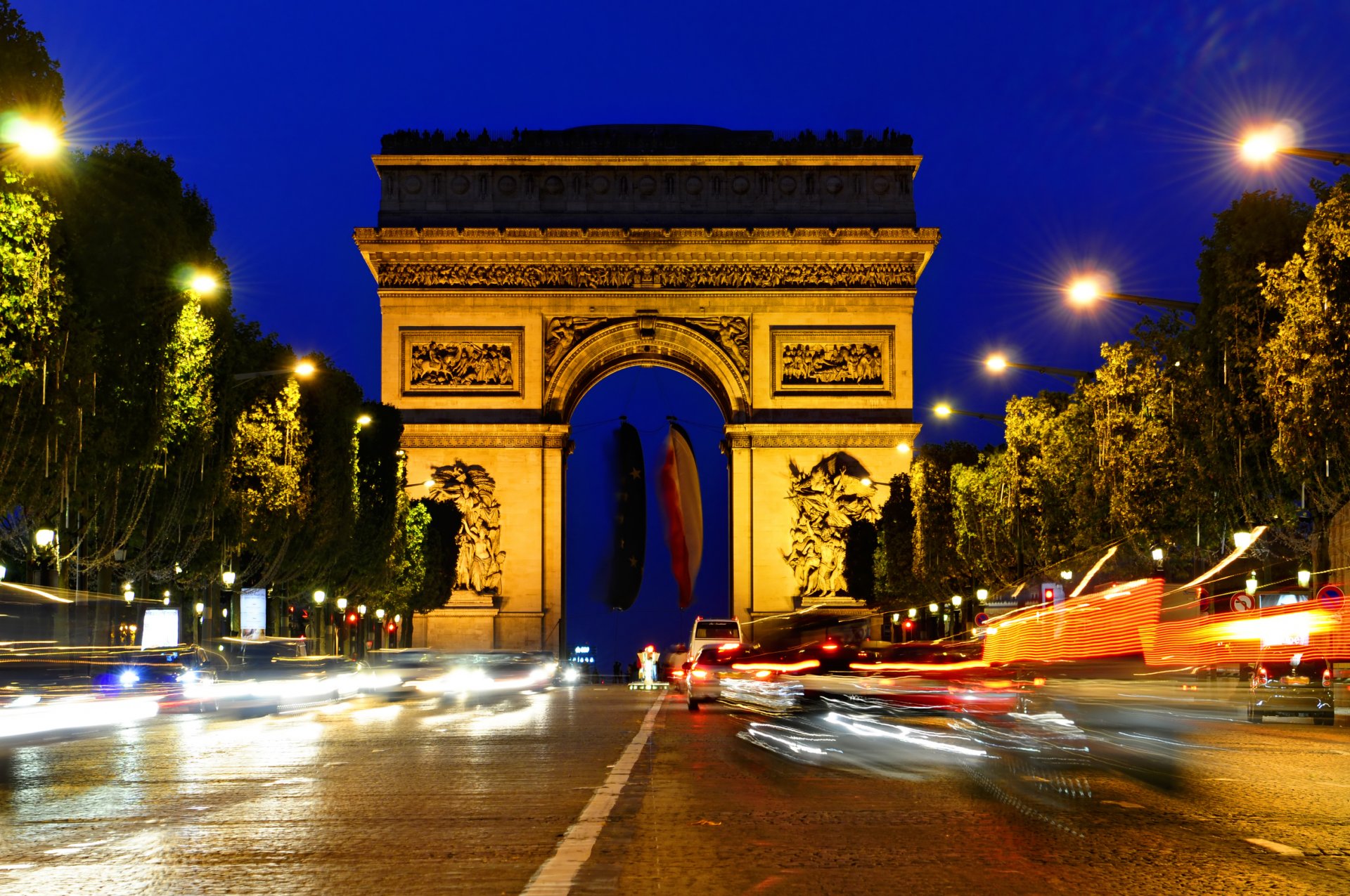 parís campos elíseos noche luces