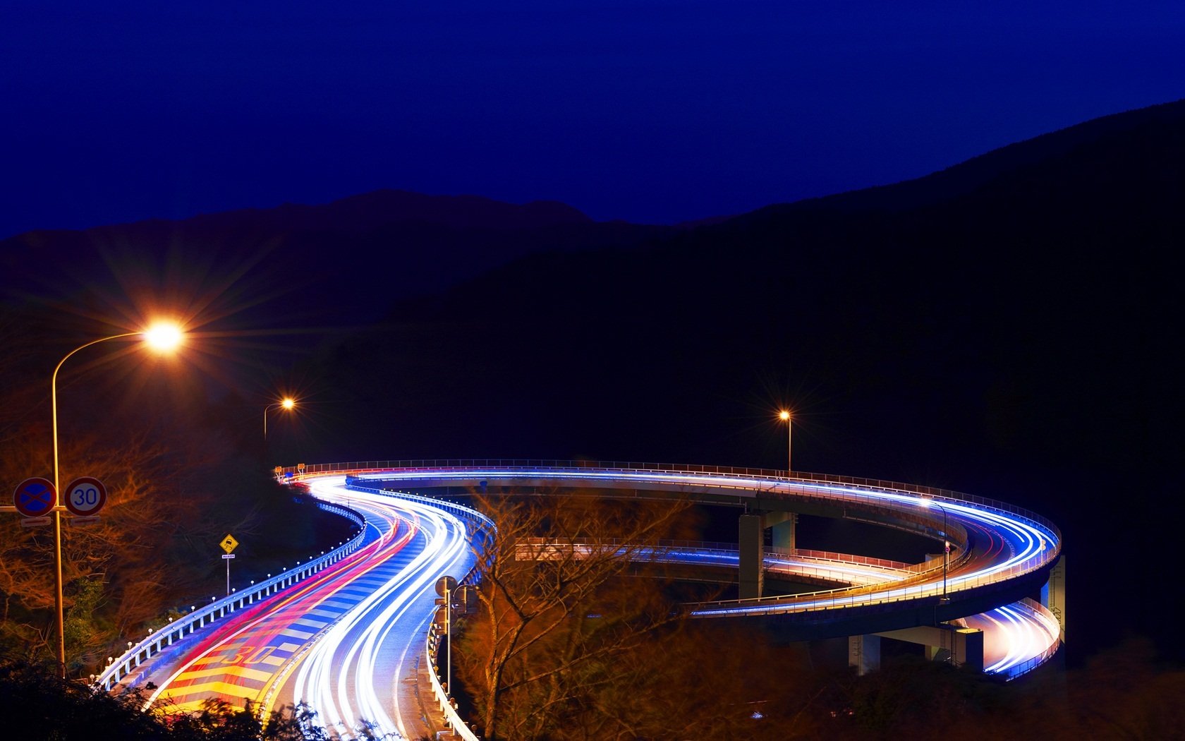 shizuoka japan brücke nacht laternen