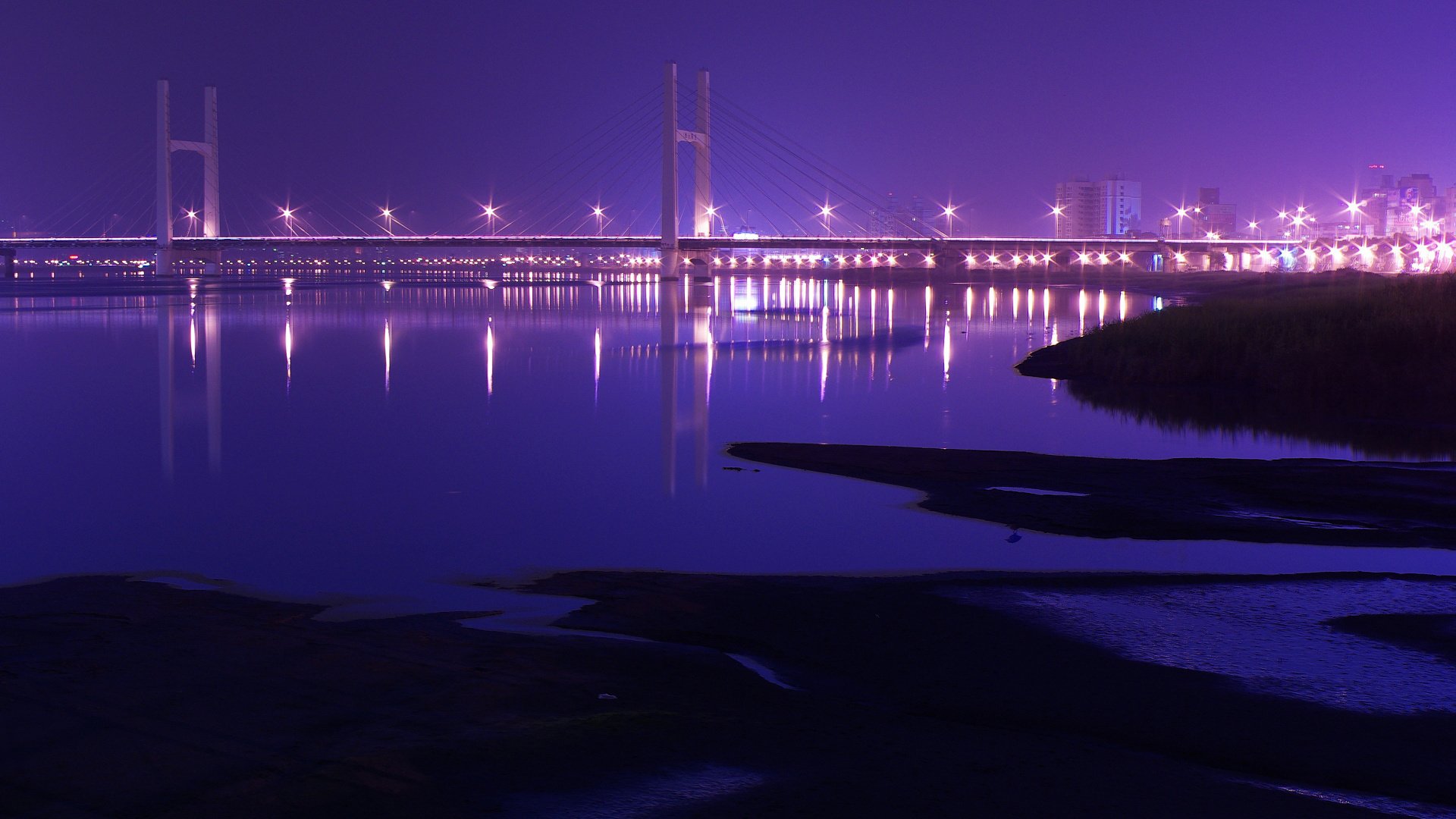 bridge chongyang taiwan china night light