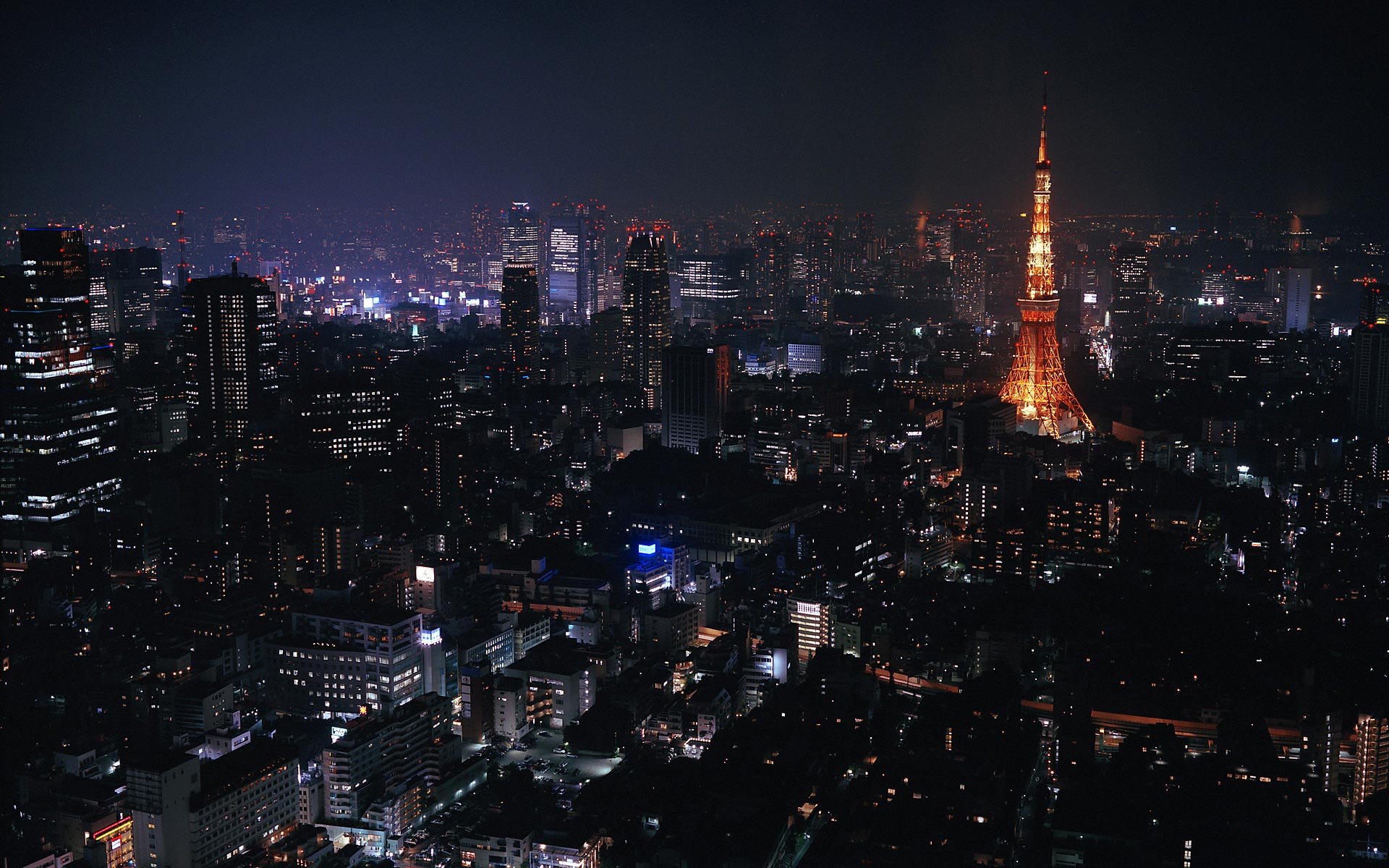 tokyo giappone città notte luci