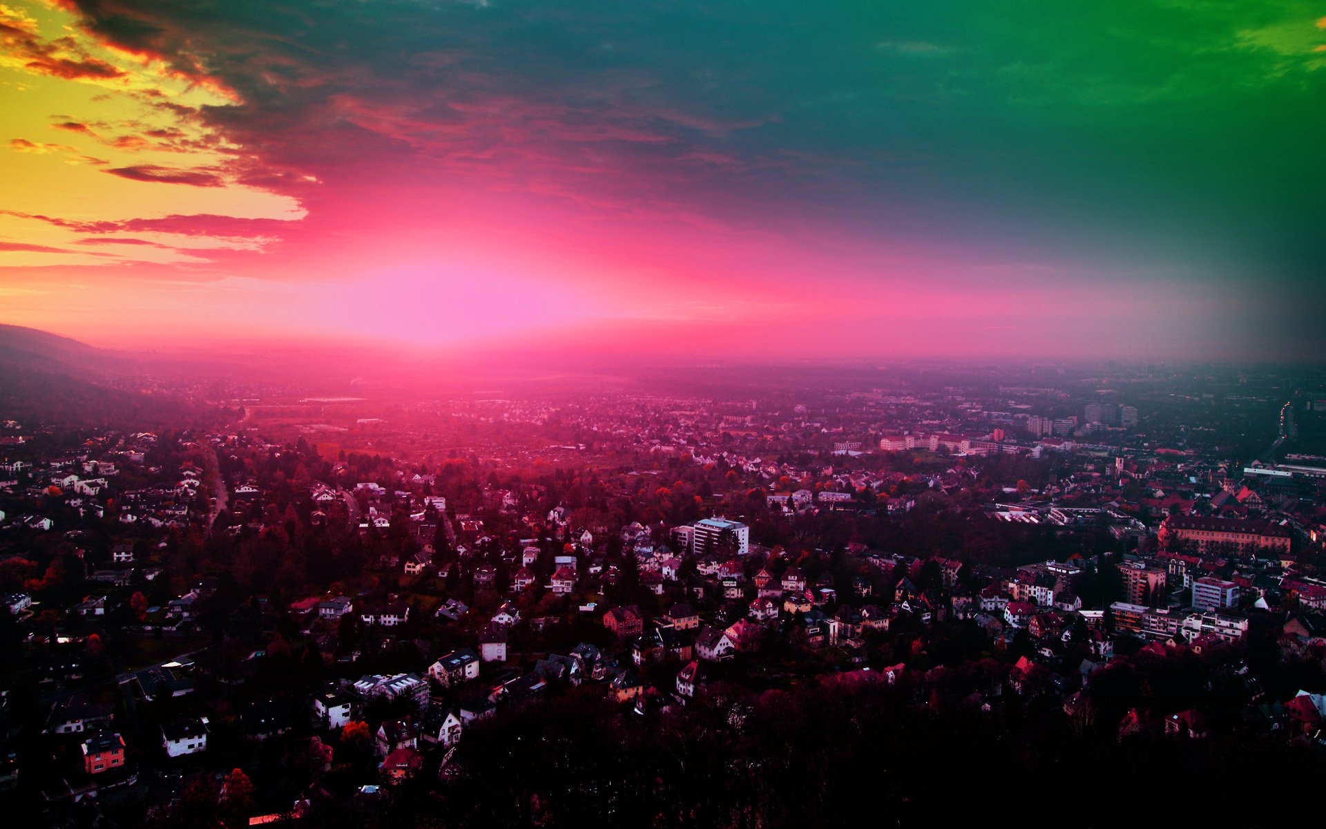 stadt sonnenuntergang panorama