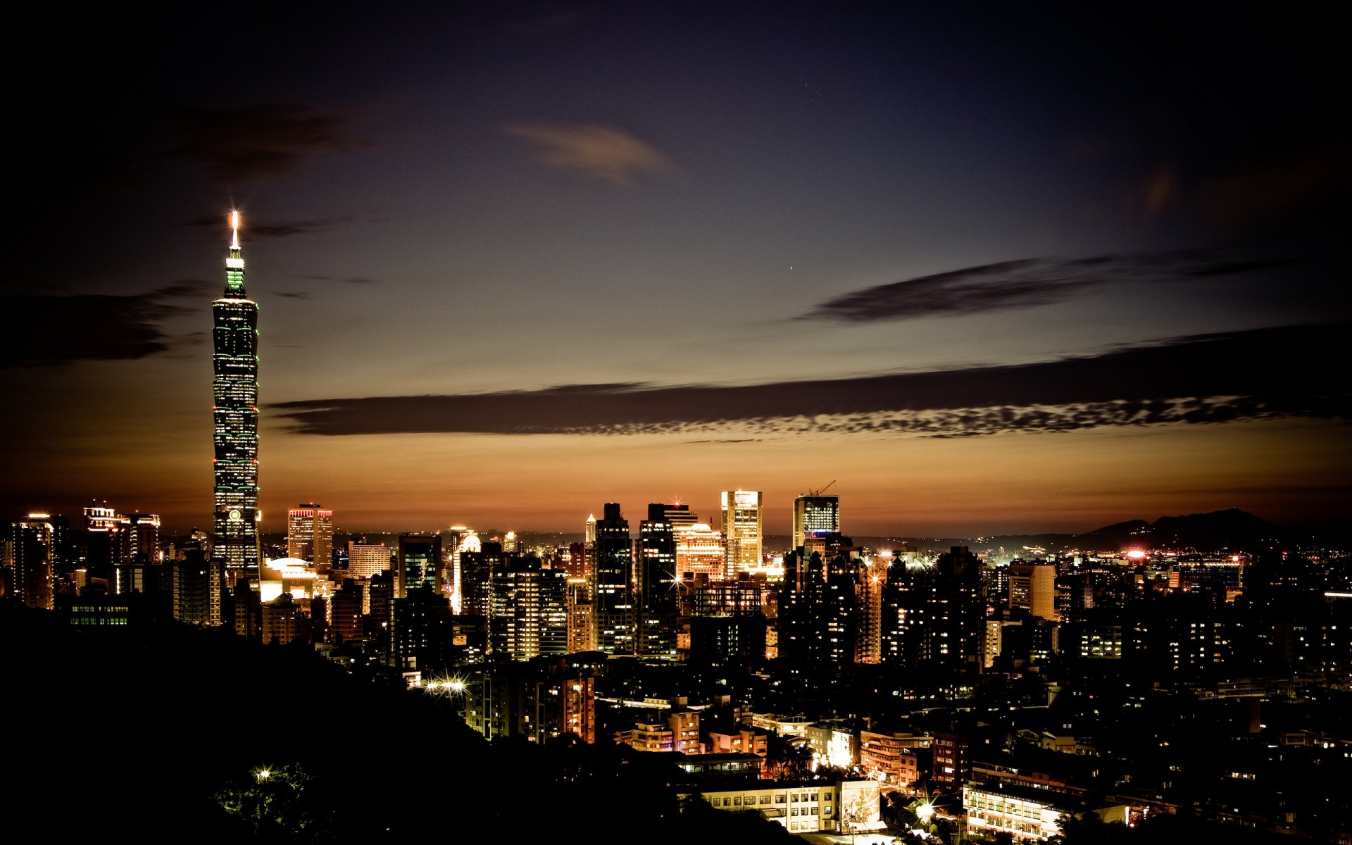 nuit lumières taipei taiwan