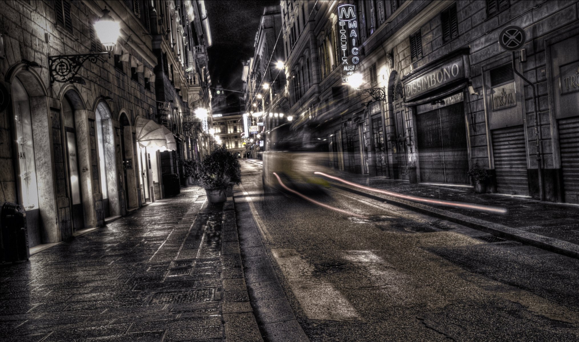 calle noche luces