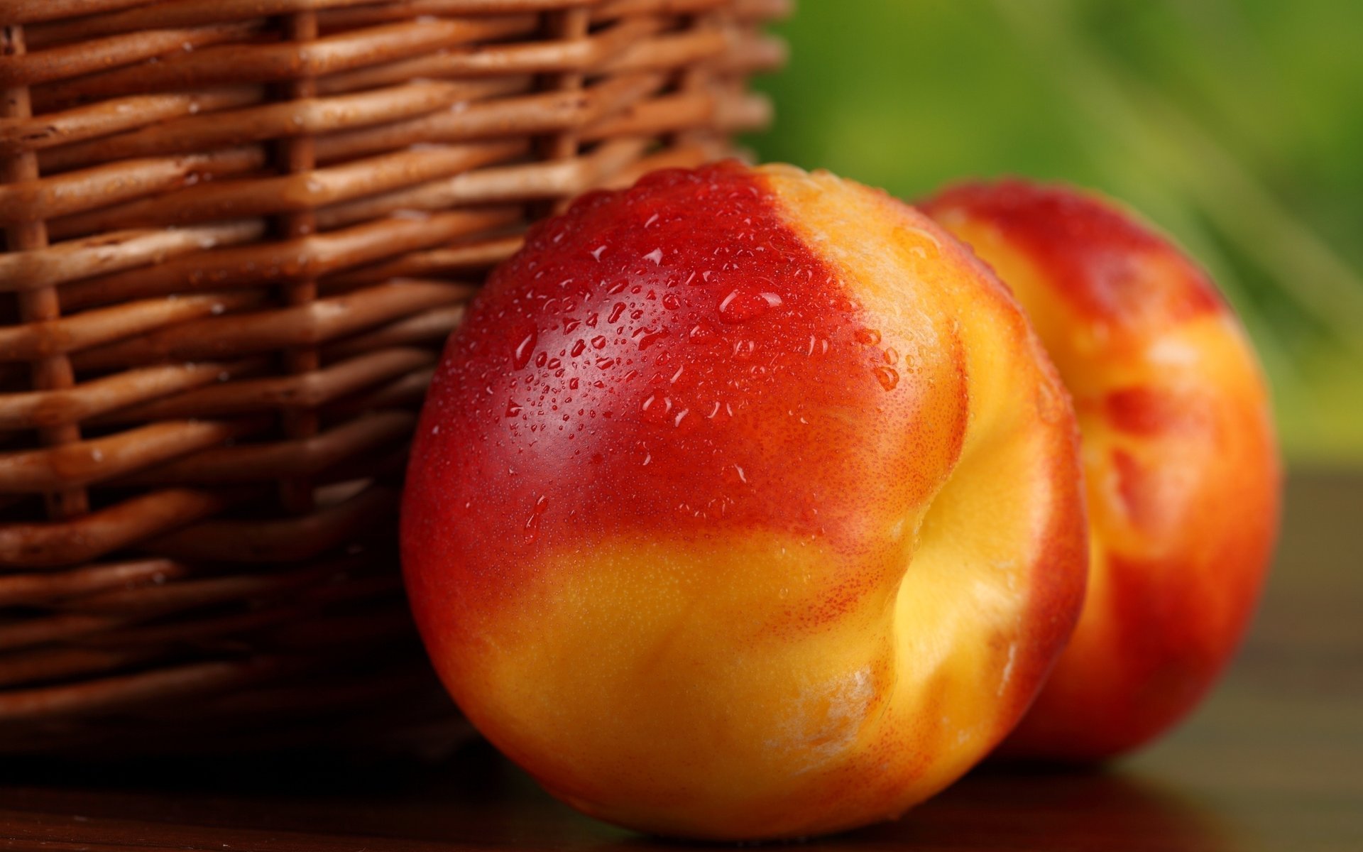 pêches fruits nectarine peaches panier