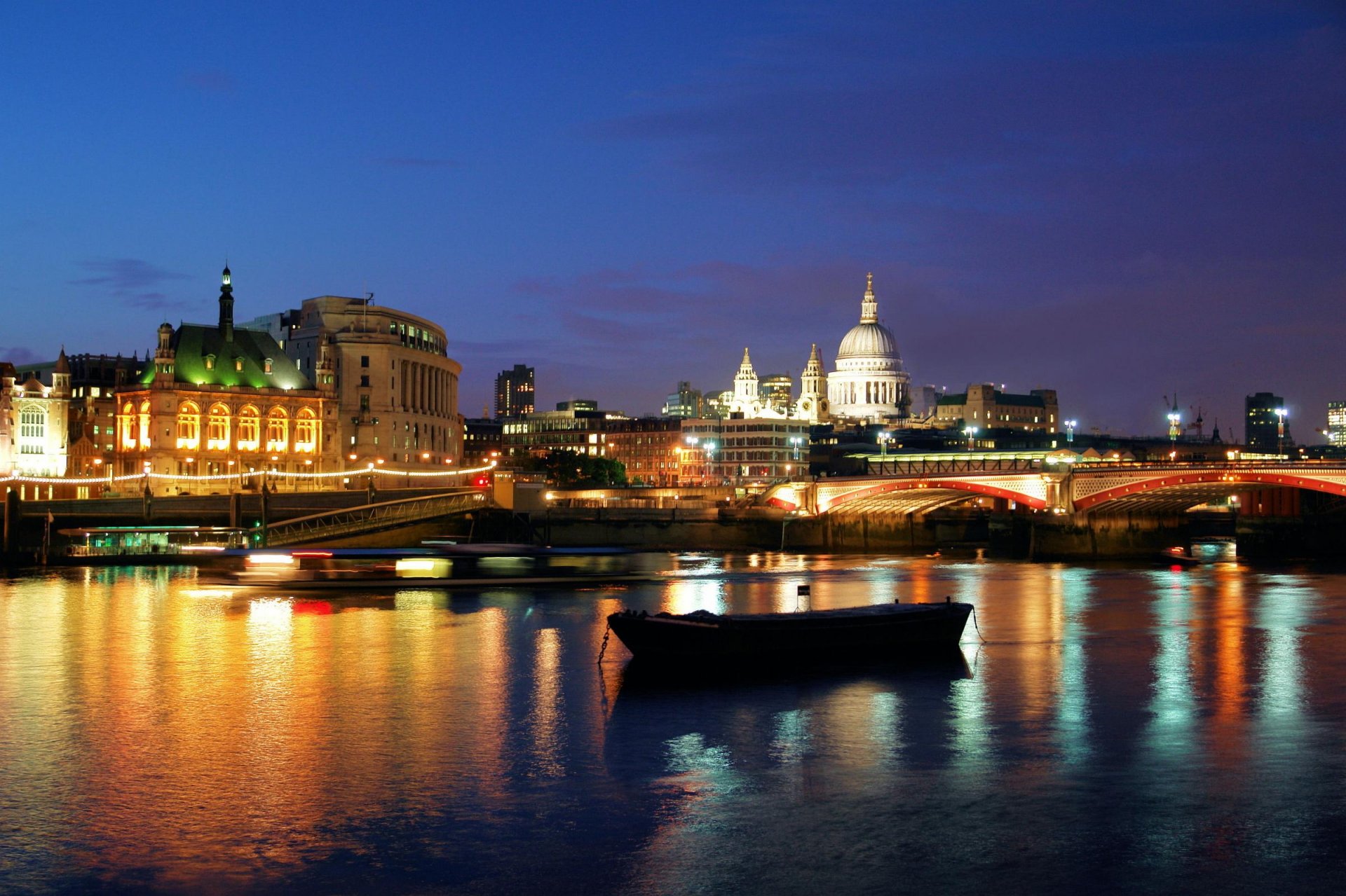 londres río noche luces puente