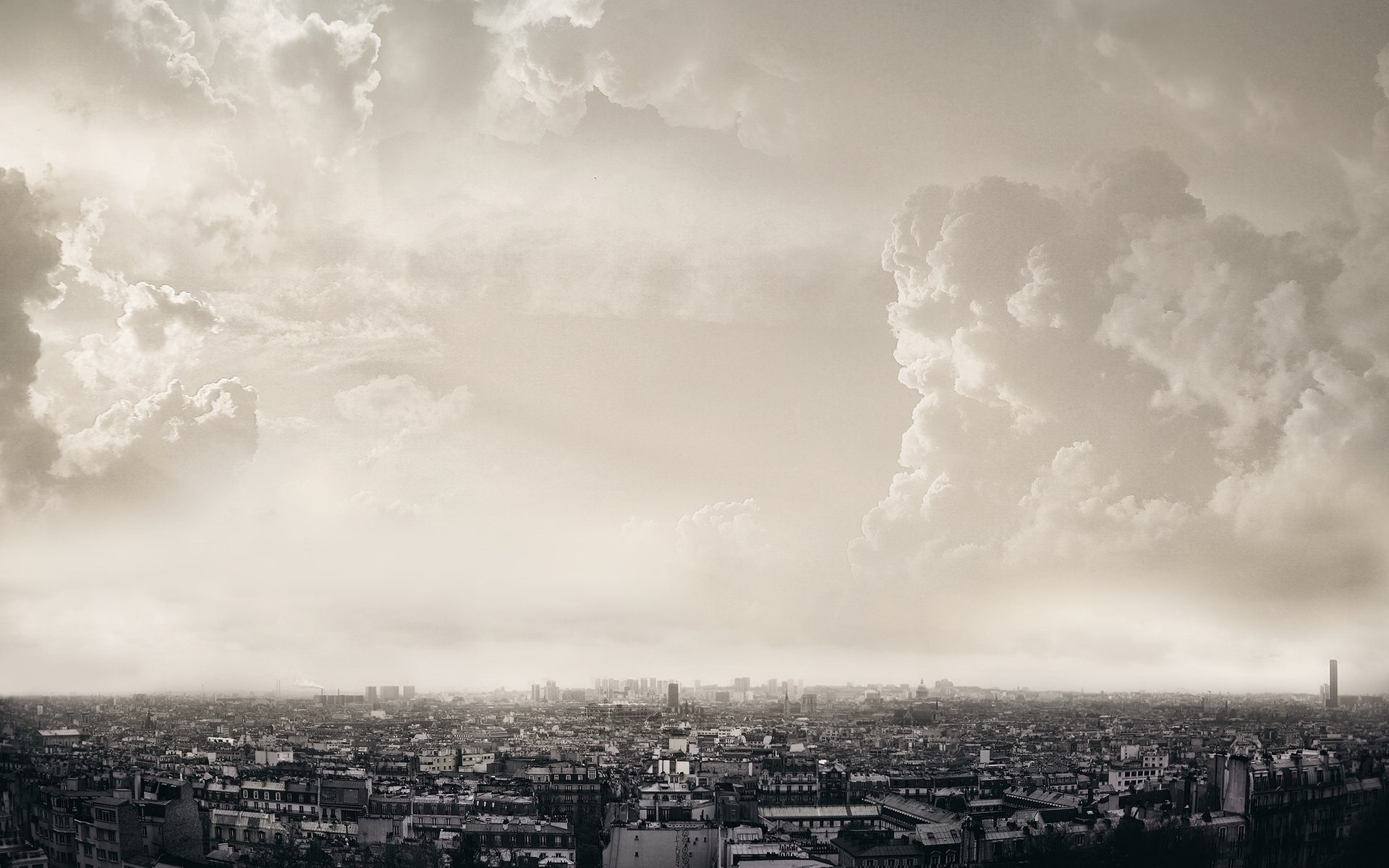 ciudad parís nubes