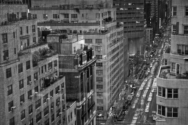 Pluie dans la soirée de New York