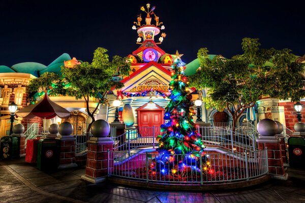 Fabulosa decoración del hogar con luces brillantes