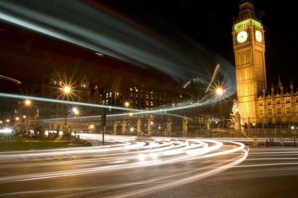 Westminster światła Londynu nocą