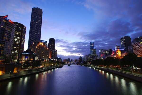 A river under a bright blue sky