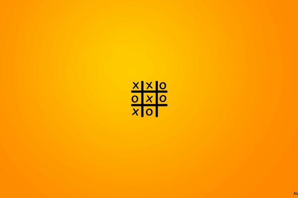 Tic-tac-toe, minimalism, orange background