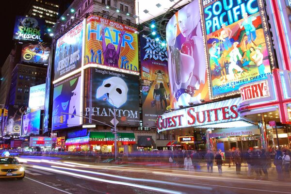 New York night lights ads