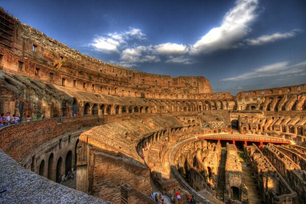 Ancien Colisée en Italie . vue de dessus