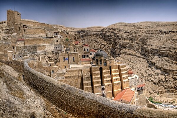 A fortress carved into the mountain