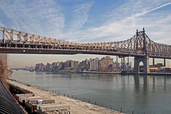 Bridge over the river and embankment