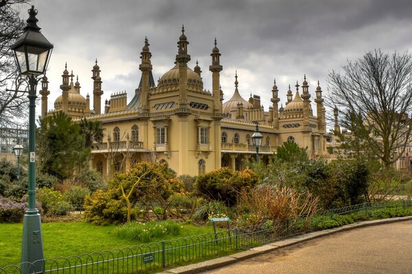 The palace looks very beautiful on an autumn day