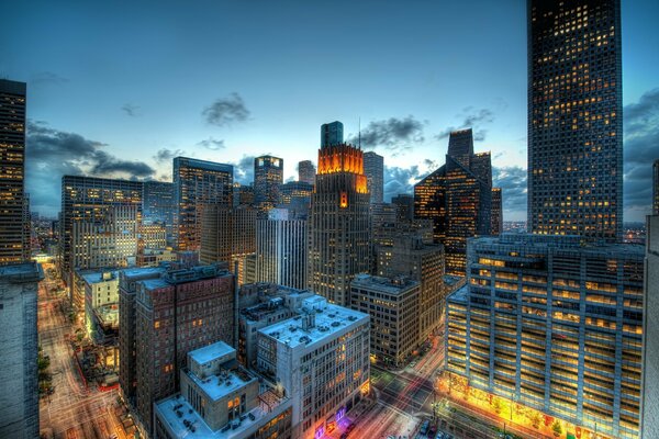 Houston Buildings at Dusk