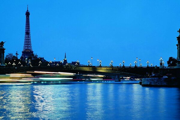 Non-trivial view of the Eiffel Tower in Paris