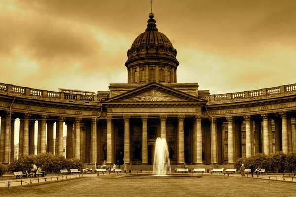 Photo sepia City of St. Petersburg Kazan Cathedral