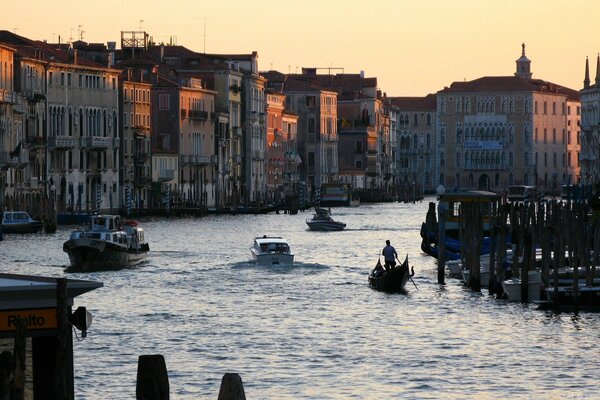 Gondola Canal in Venice - Italy