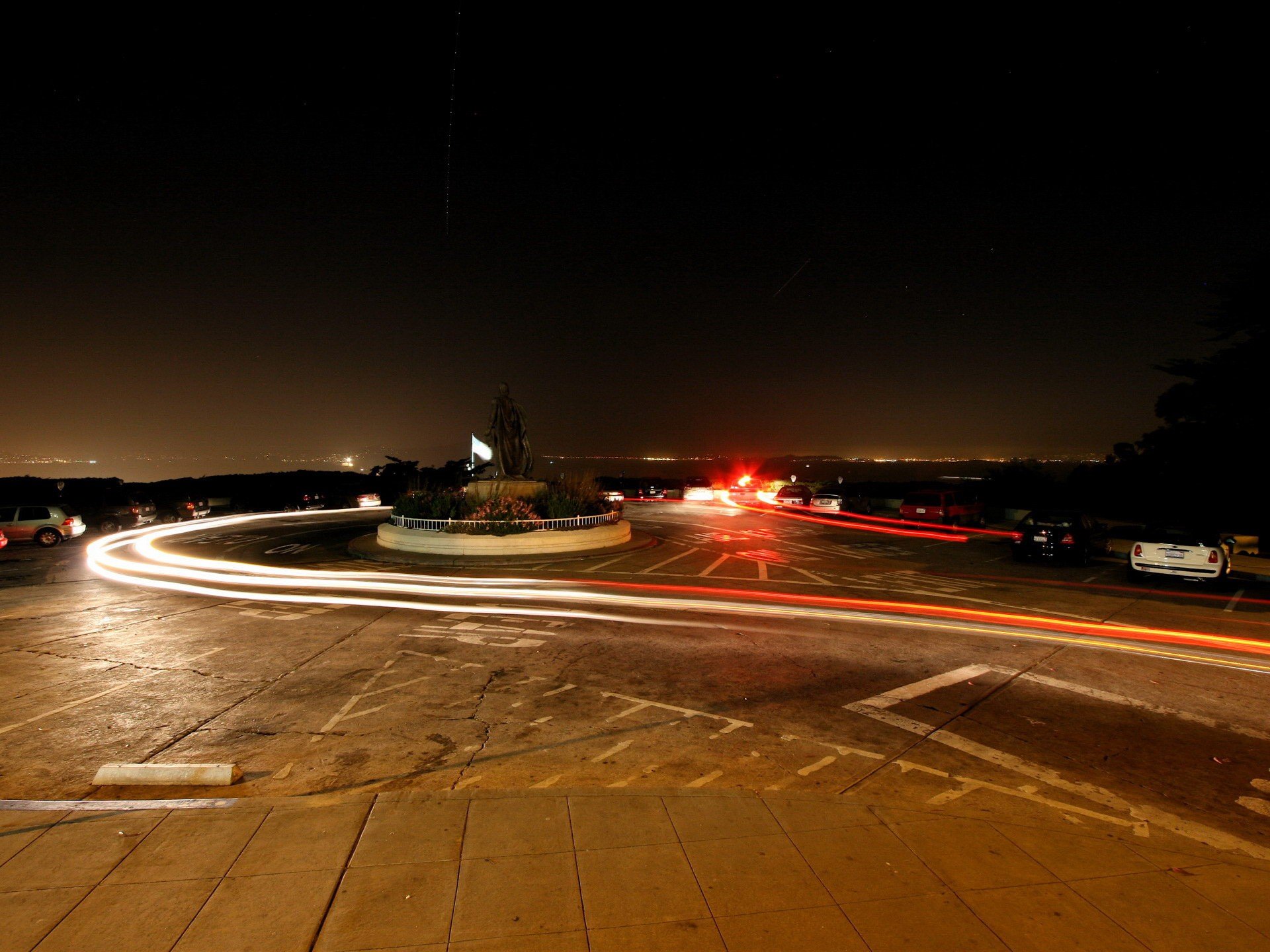 carretera pistas noche auto