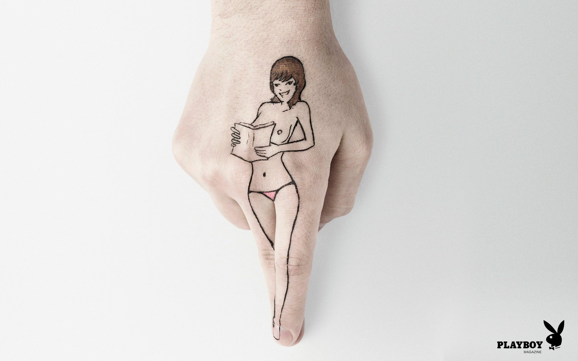 playboy figure fingers hand creative owner girl