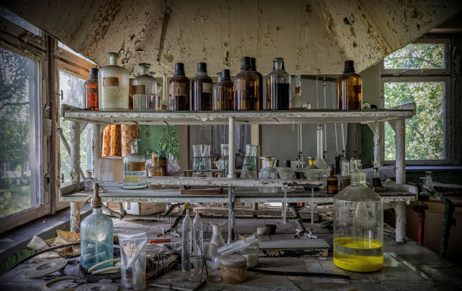 laboratorio productos químicos fondo