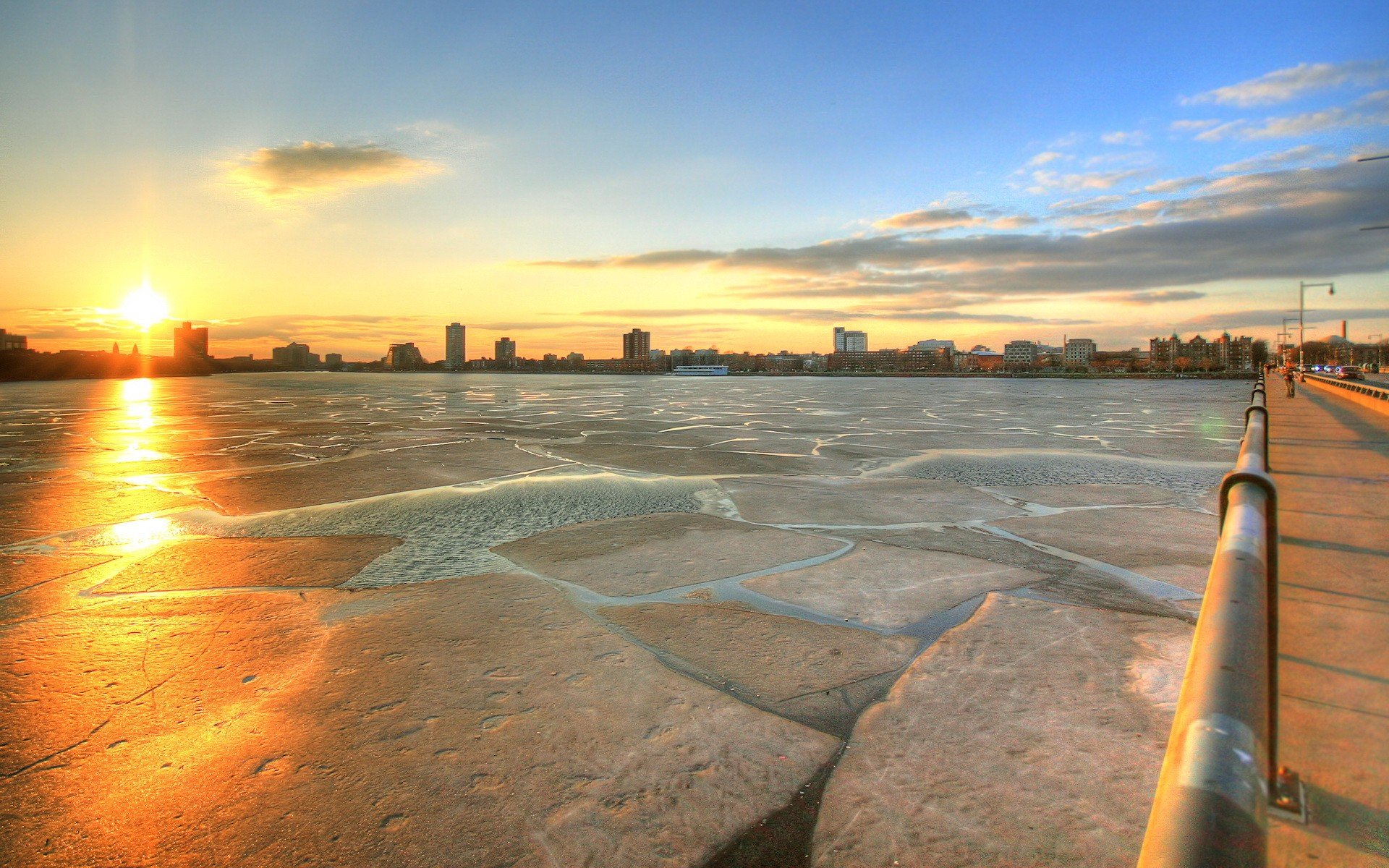 glace pont clôture soleil