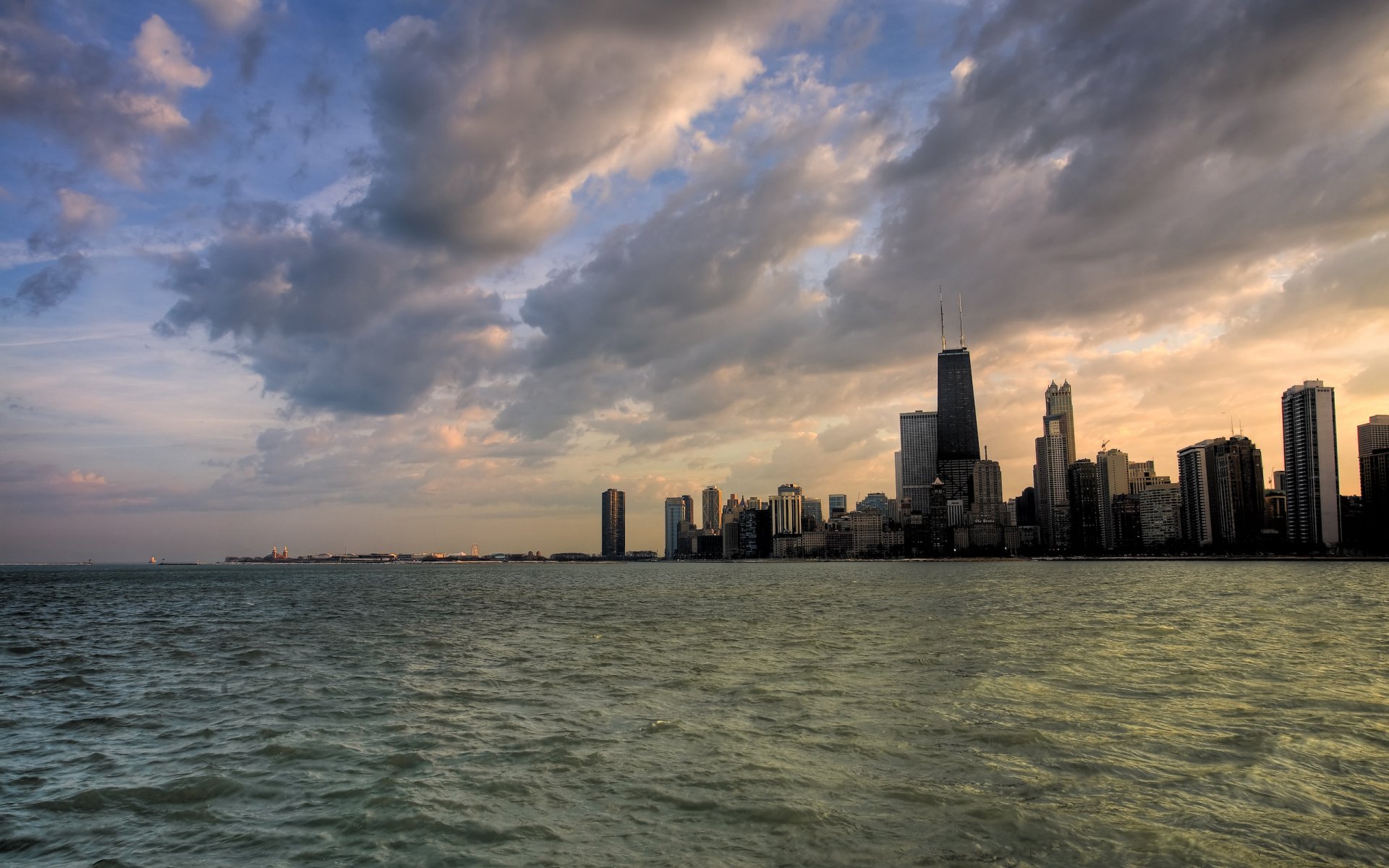 wolken wolkenkratzer wasser chicago